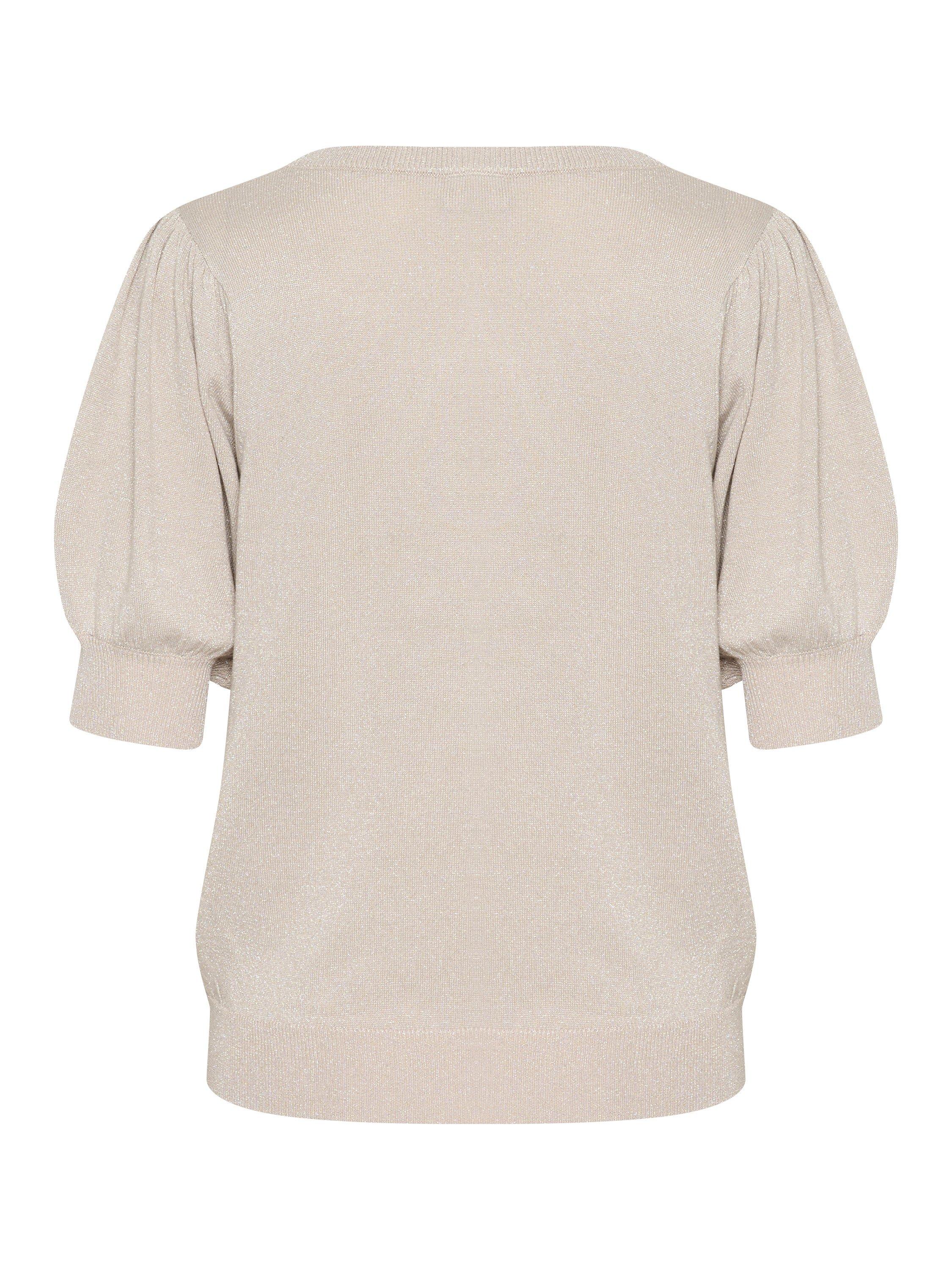 Product image 6 of 6, which shows KAFFE Regina Scoop Neck Short Sleeve Jumper, Mid Grey, XS