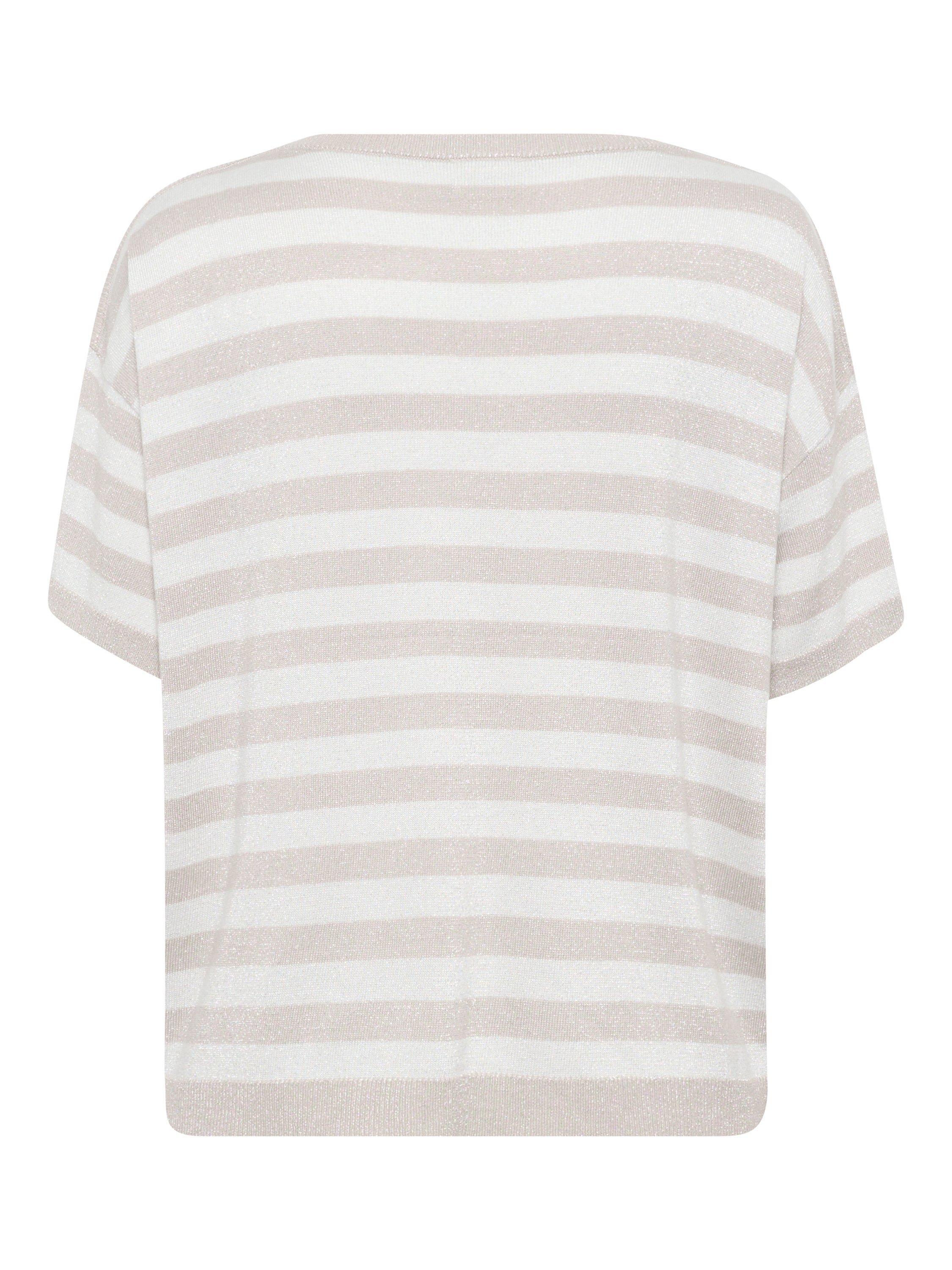 Product image 6 of 6, which shows KAFFE Regina Stripe Short Sleeve Jumper, Grey/White, XS