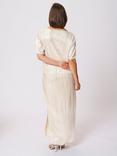 KAFFE KAgalexi Short Sleeved Metallic Blouse, Gold