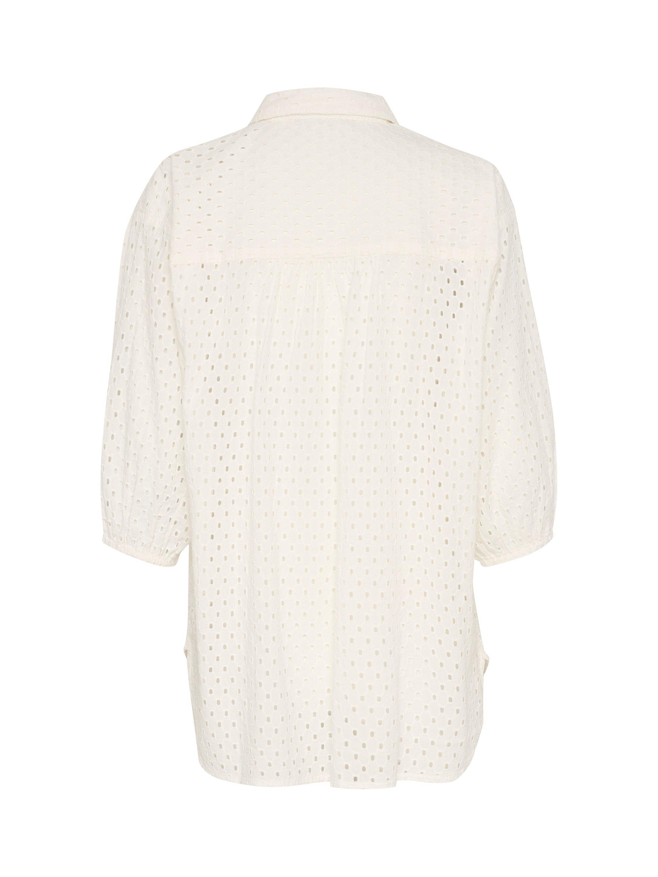 Product image 6 of 6, which shows KAFFE Rumba Broderie Anglaise Shirt, White, 8