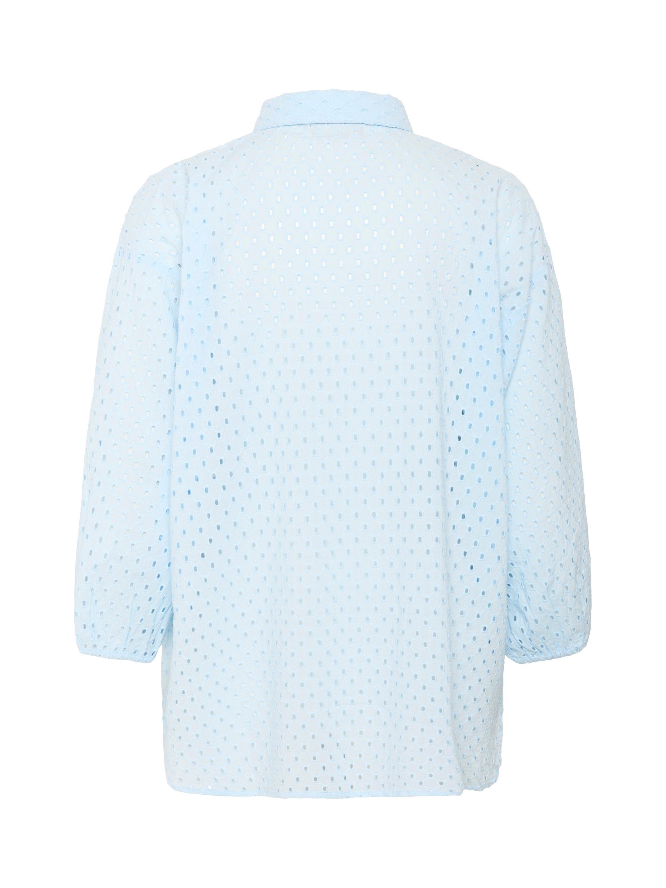 Product image 5 of 5, which shows KAFFE Rumba Broderie Anglaise Shirt, Mid Blue, 8