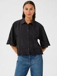 KAFFE Carly Broderie Anglaise Shirt, Black