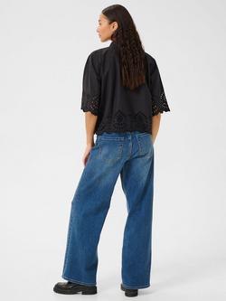 KAFFE Carly Broderie Anglaise Shirt, Black - view 2, Black