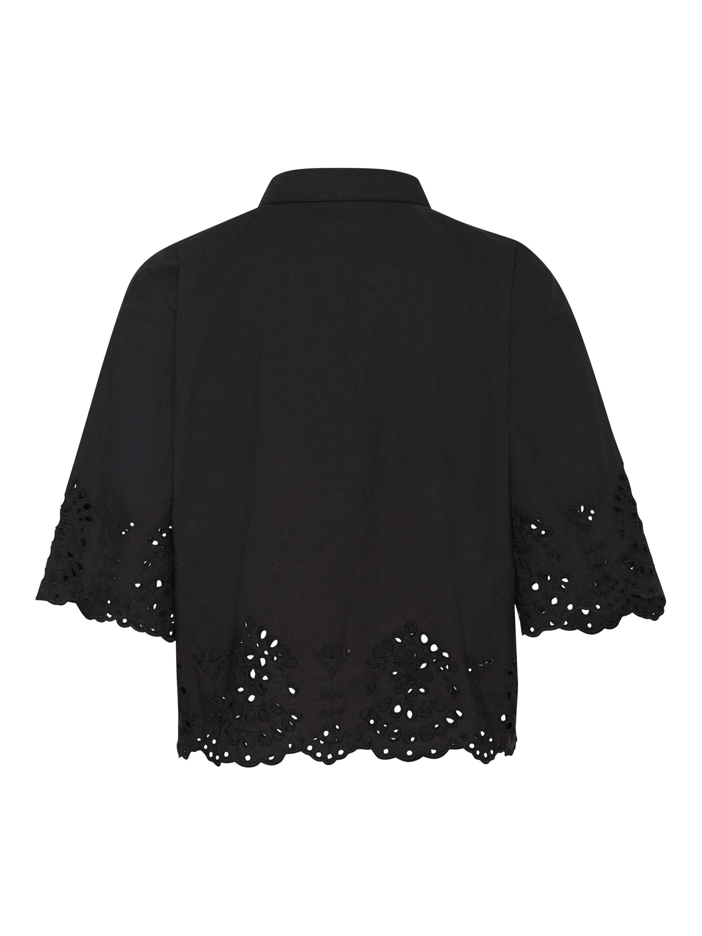 Product image 6 of 6, which shows KAFFE Carly Broderie Anglaise Shirt, Black, 8