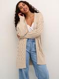 KAFFE  KAlena Long Sleeve Feather Grey Milange Knit Cardigan