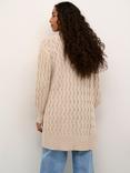 KAFFE  KAlena Long Sleeve Feather Grey Milange Knit Cardigan