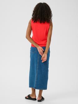 KAFFE Lizza Knit Top, Mid Red - view 2, Mid Red