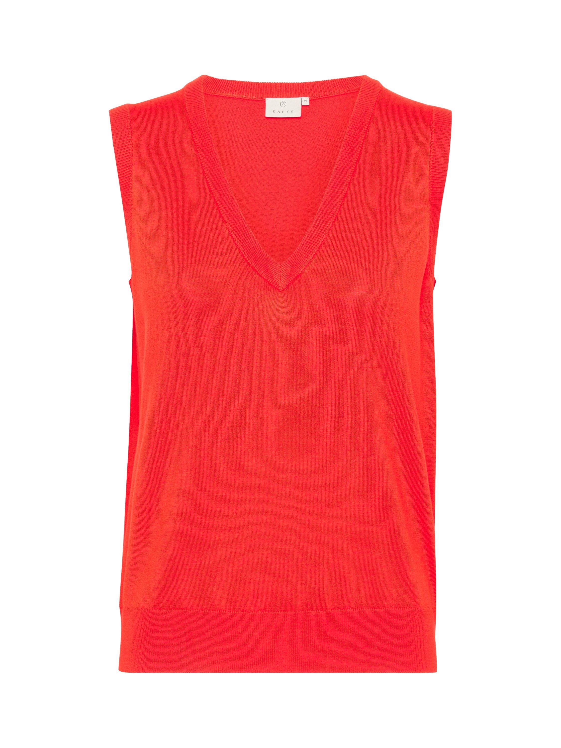 Product image 4 of 5, which shows KAFFE Lizza Knit Top, Mid Red, XS