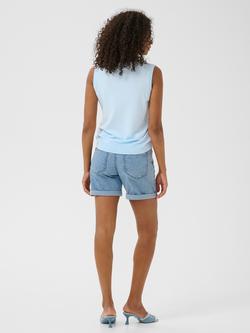 KAFFE Lizza Knit Top, Mid Blue - view 2, Mid Blue