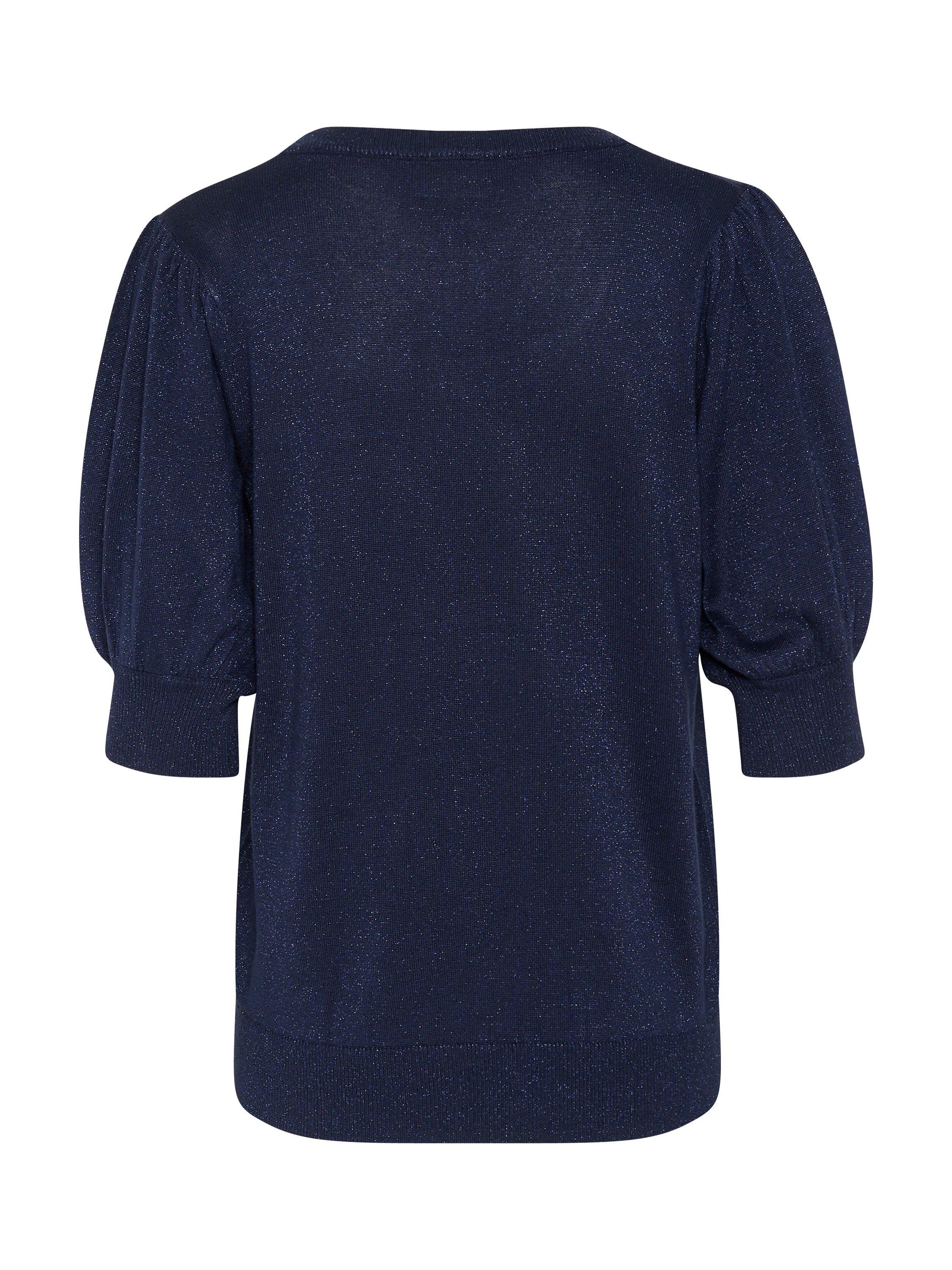 Product image 6 of 6, which shows KAFFE Regina Scoop Neck Short Sleeve Jumper, Mid Blue, XS