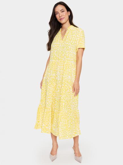 Saint Tropez Eda Abstract Animal Pint Maxi Dress, Yellow/Multi - view 2, Yellow/Multi