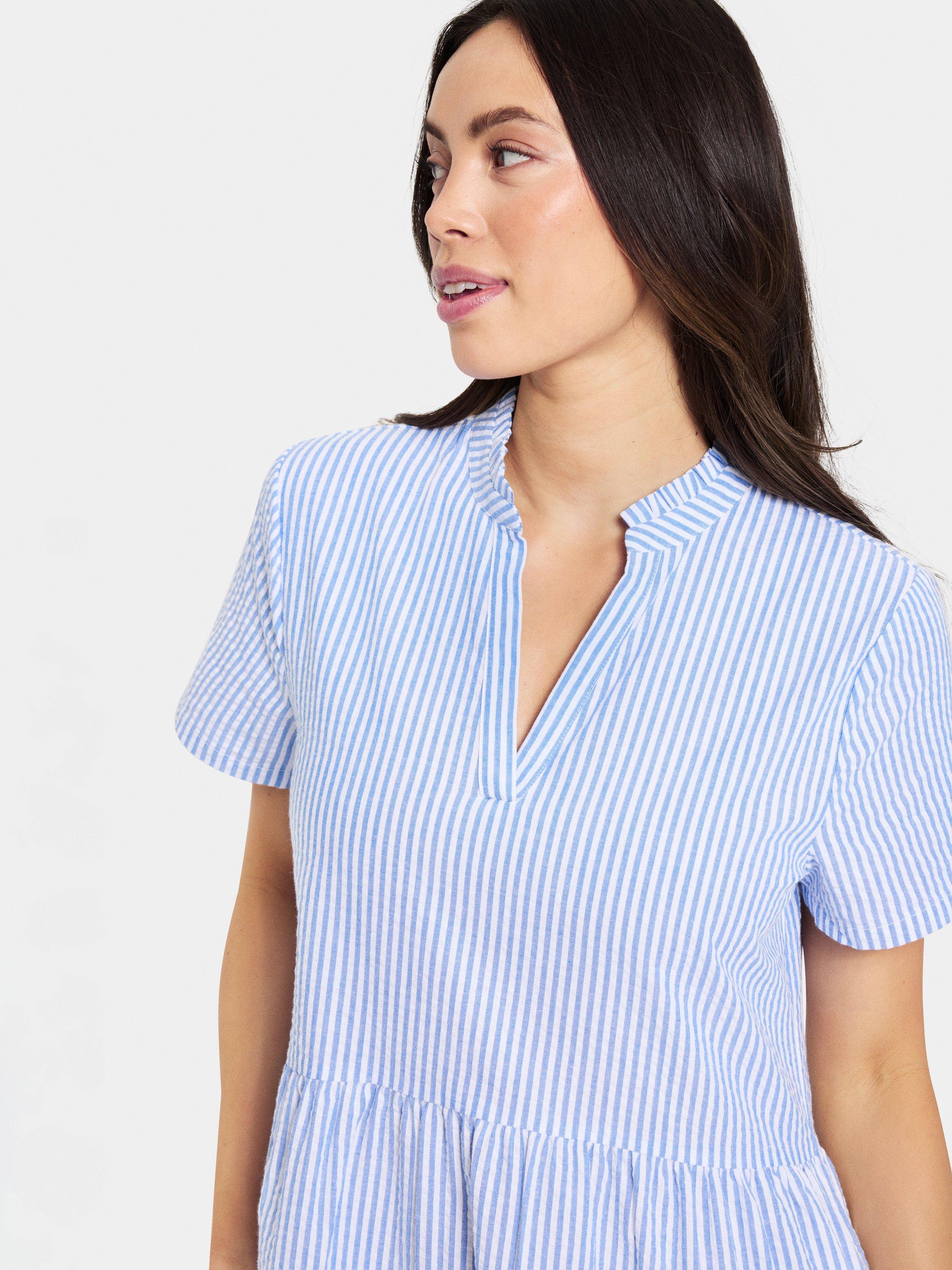 Saint Tropez Elmiko Stripe Maxi Dress, Chambray Blue/White