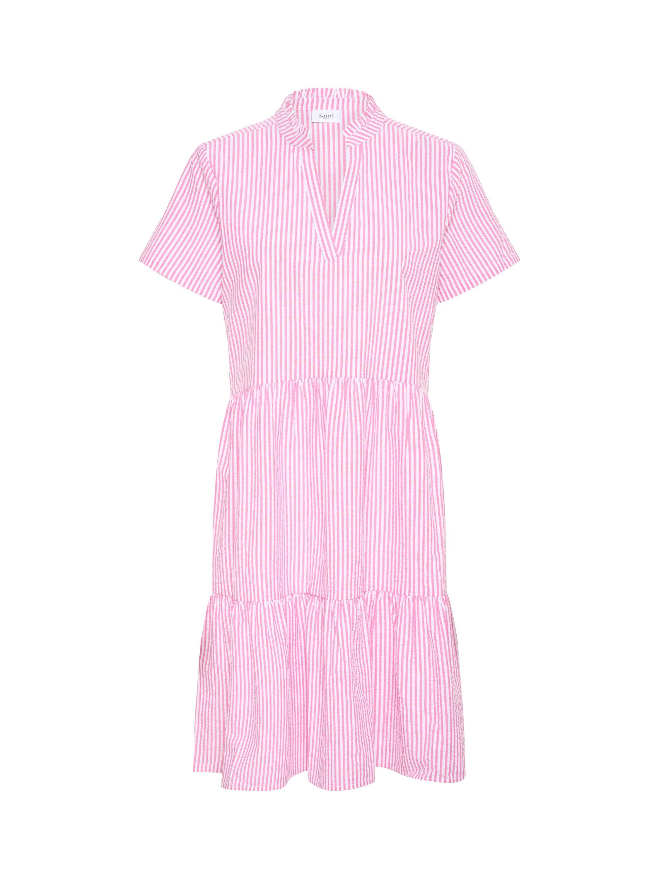 Product image 5 of 6, which shows Saint Tropez Elmiko Stripe Dress, Fandango Pink/White, XS