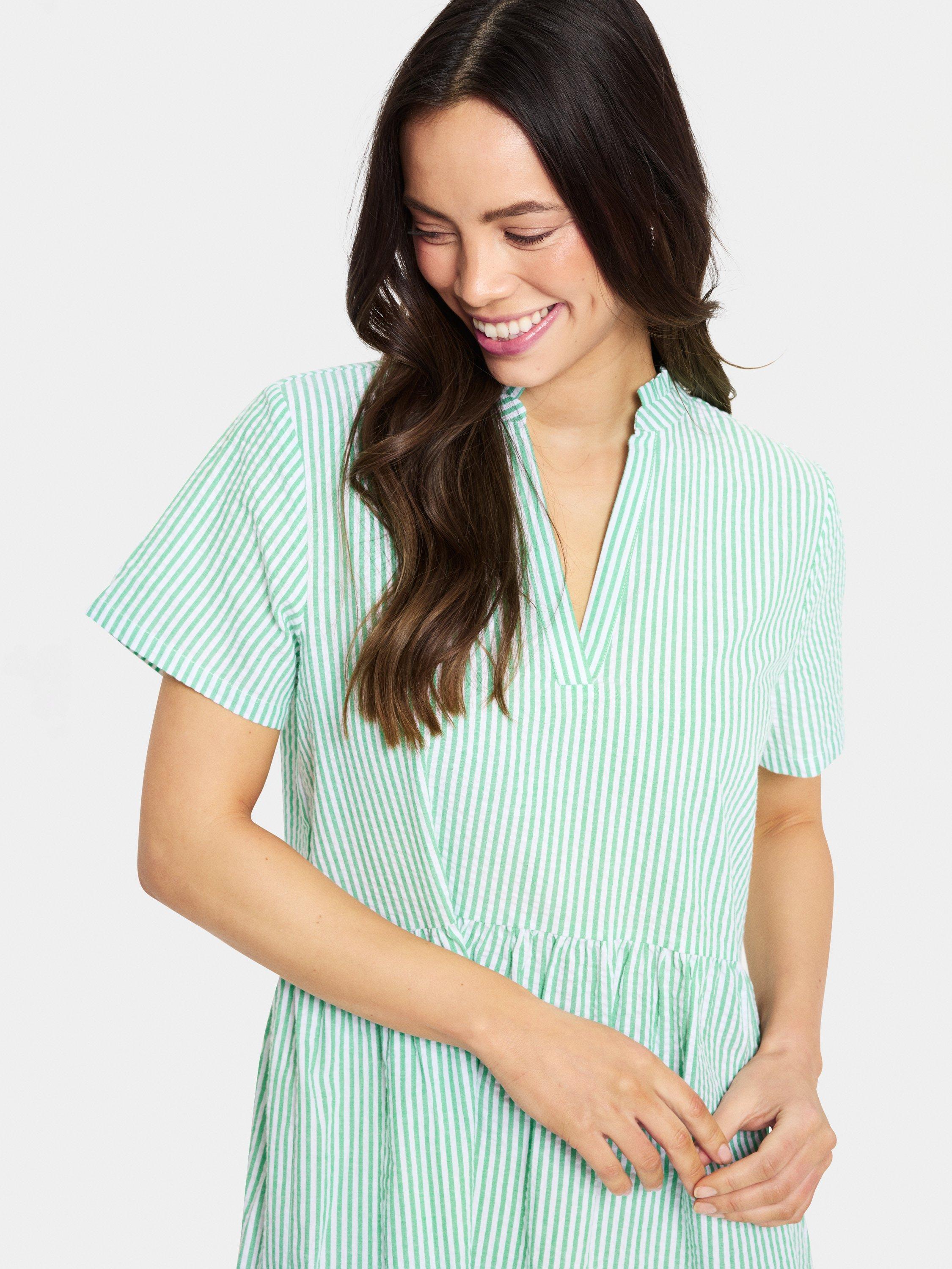 Product image 4 of 6, which shows Saint Tropez Elmiko Stripe Dress, Pistachio/White, XS