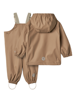 WHEAT Baby Charlie Waterproof Rainwear Jacket & Trousers Set, Hazel - view 2, Hazel