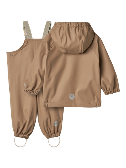 WHEAT Baby Charlie Waterproof Rainwear Jacket & Trousers Set, Hazel - view 2, Hazel