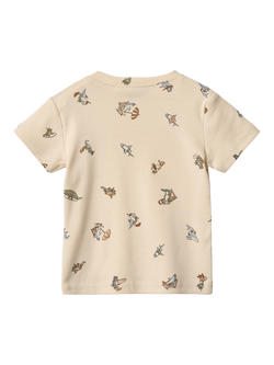 WHEAT Baby Mikkel Crew Neck T-Shirt, Beige - view 2, Beige