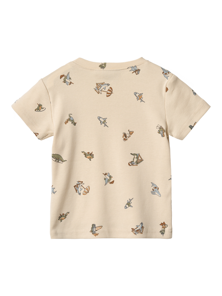 WHEAT Baby Mikkel Crew Neck T-Shirt, Beige - view 2, Beige