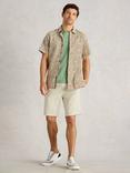 White Stuff Finsbury Cotton Regular Leaf Print Shirt, Green/Multi