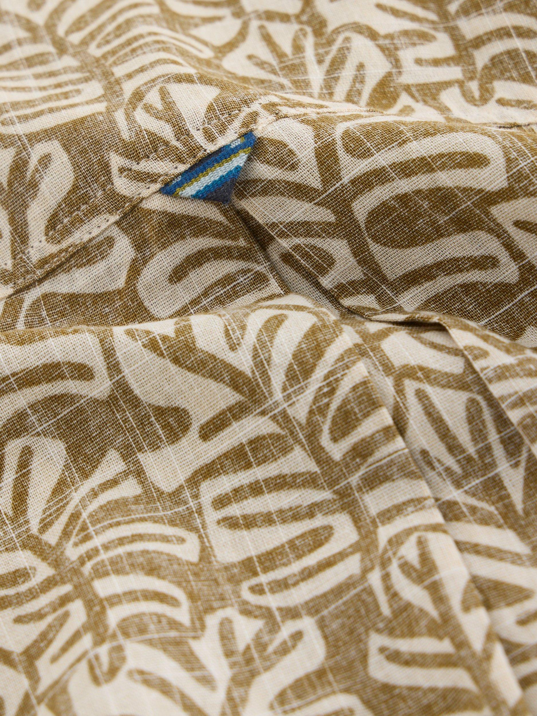 Product image 6 of 6, which shows White Stuff Finsbury Cotton Regular Leaf Print Shirt, Green/Multi, XS