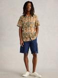White Stuff Hayle Linen Blend Regular Fit Floral Shirt, Green/Multi