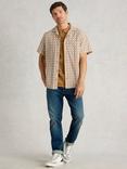 White Stuff Organic Cotton Regular Fit Abstract Check Shirt, Natural/Multi