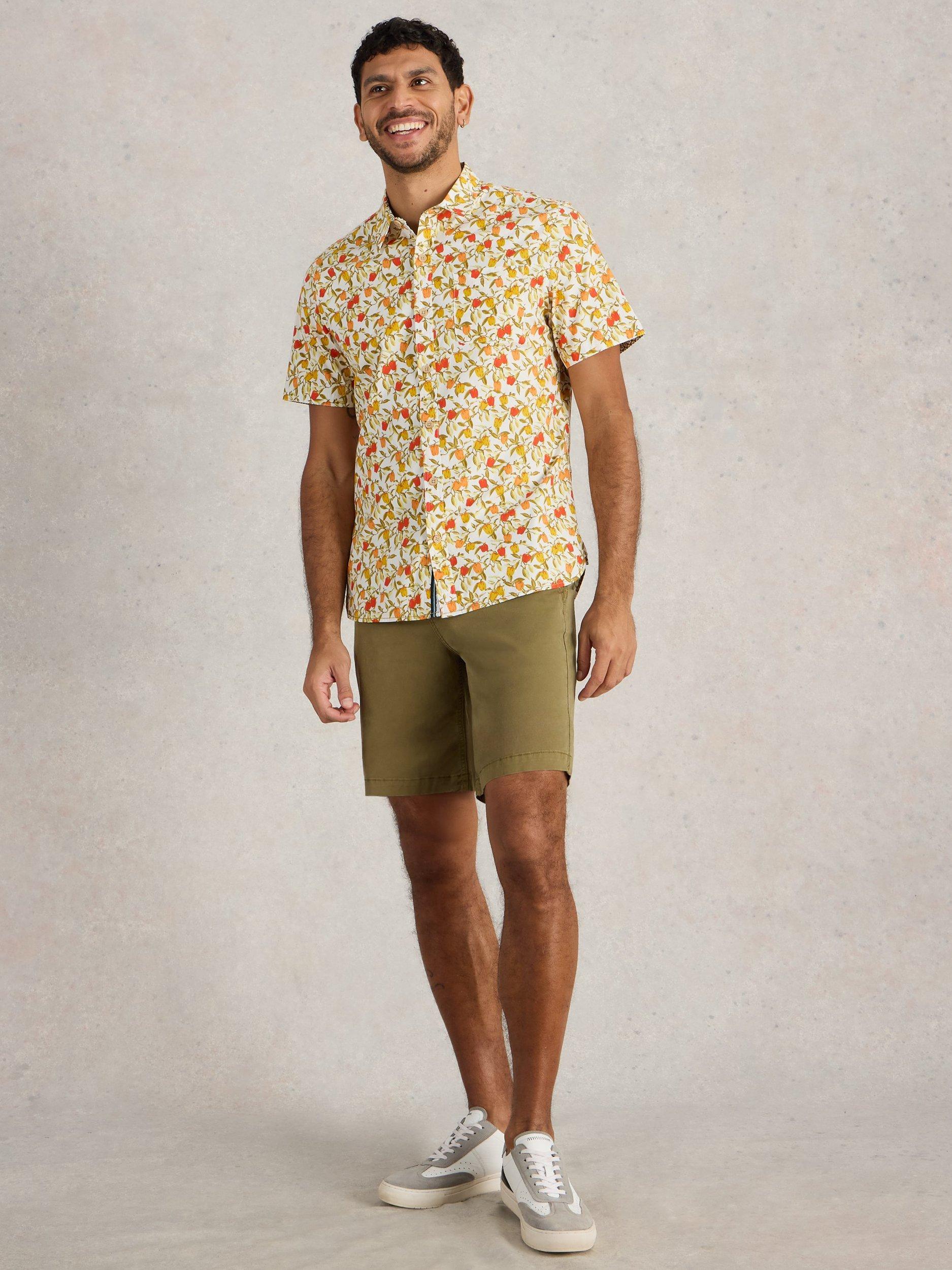 Product image 1 of 6, which shows White Stuff Salcombe Cotton Blend Regular Fit Floral Print Shirt, White/Multi, S