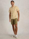 White Stuff Salcombe Cotton Blend Regular Fit Floral Print Shirt, White/Multi