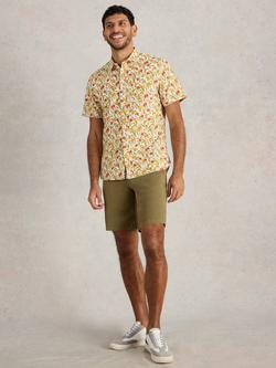 White Stuff Salcombe Cotton Blend Regular Fit Floral Print Shirt, White/Multi, White/Multi