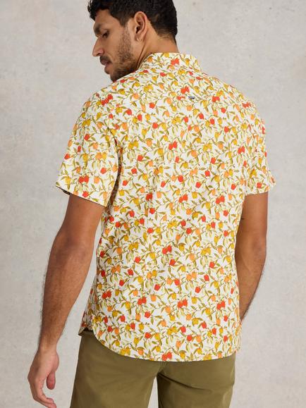 White Stuff Salcombe Cotton Blend Regular Fit Floral Print Shirt, White/Multi - view 2, White/Multi