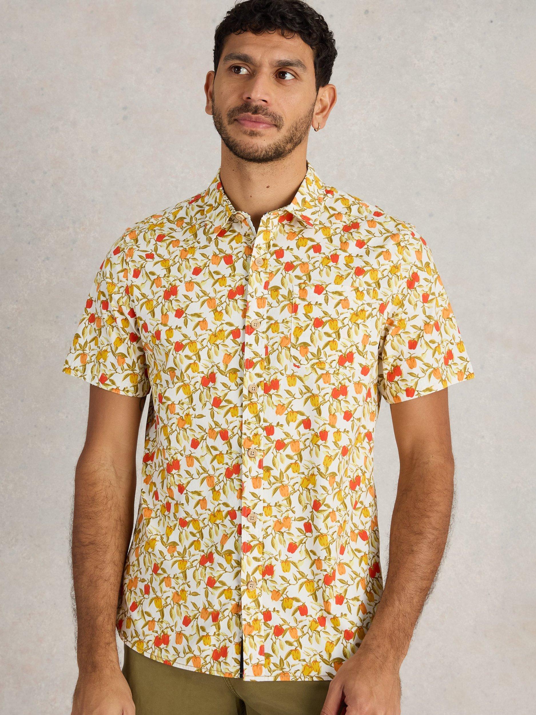 Product image 3 of 6, which shows White Stuff Salcombe Cotton Blend Regular Fit Floral Print Shirt, White/Multi, S