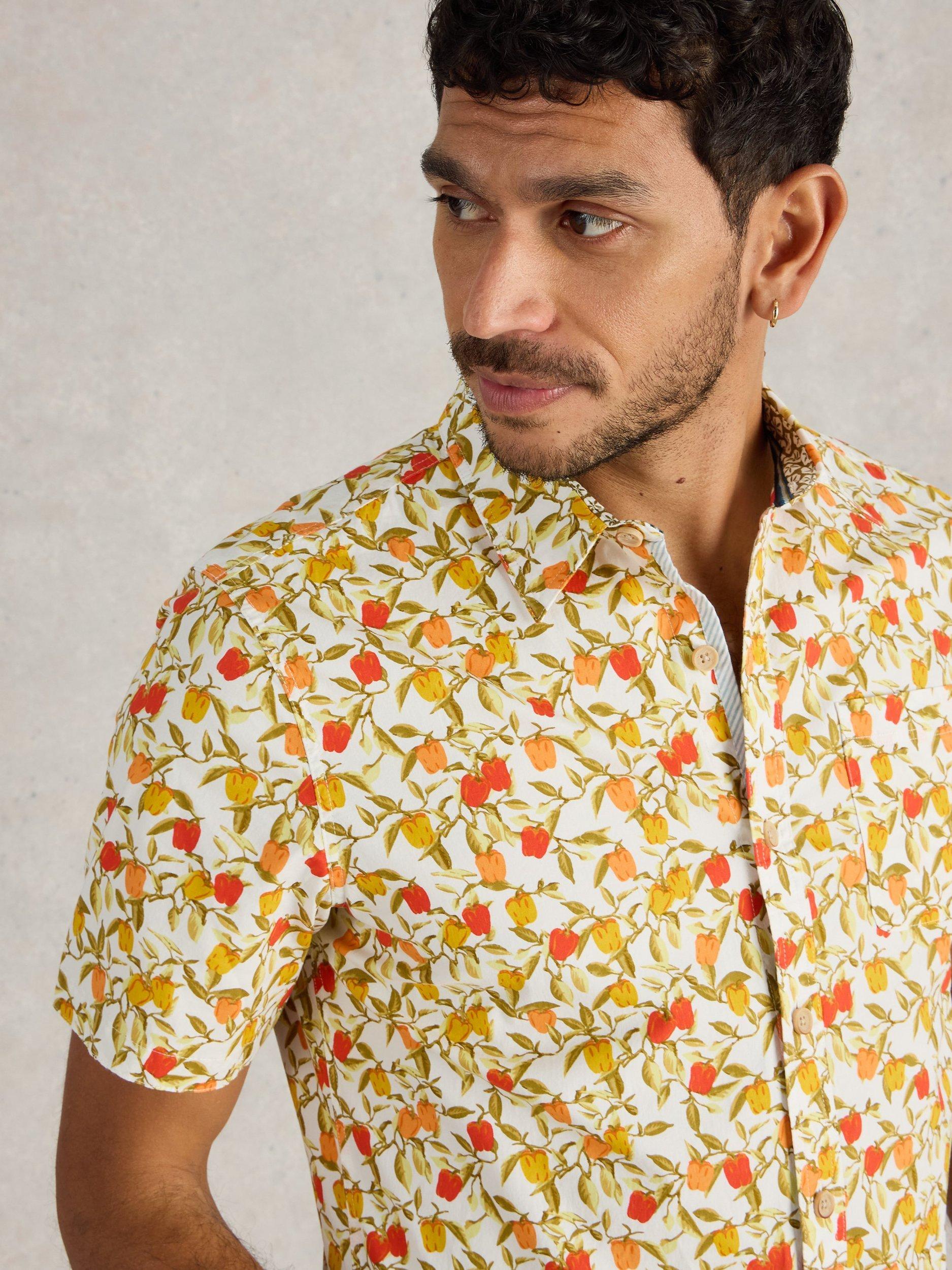 Product image 4 of 6, which shows White Stuff Salcombe Cotton Blend Regular Fit Floral Print Shirt, White/Multi, S