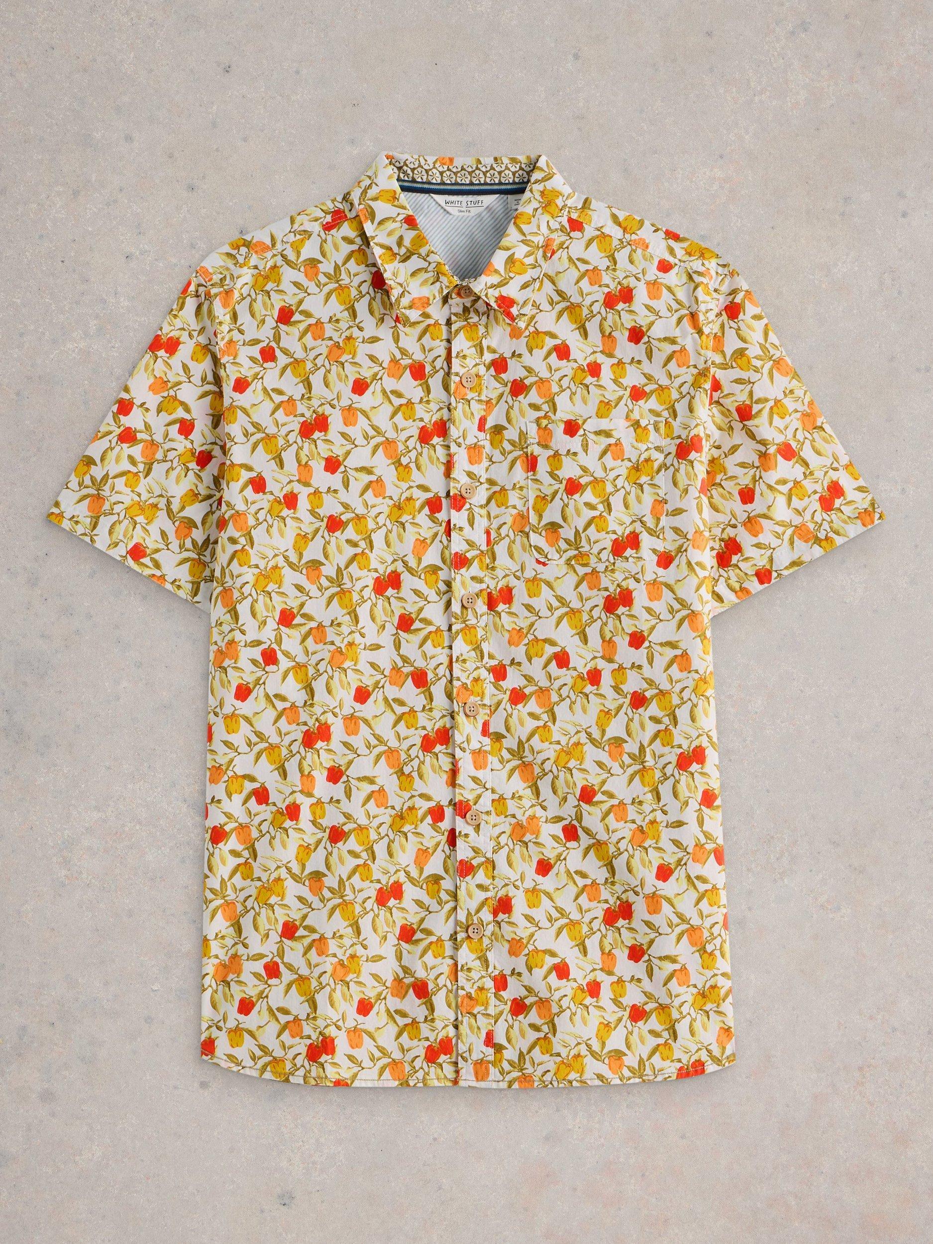 Product image 5 of 6, which shows White Stuff Salcombe Cotton Blend Regular Fit Floral Print Shirt, White/Multi, S