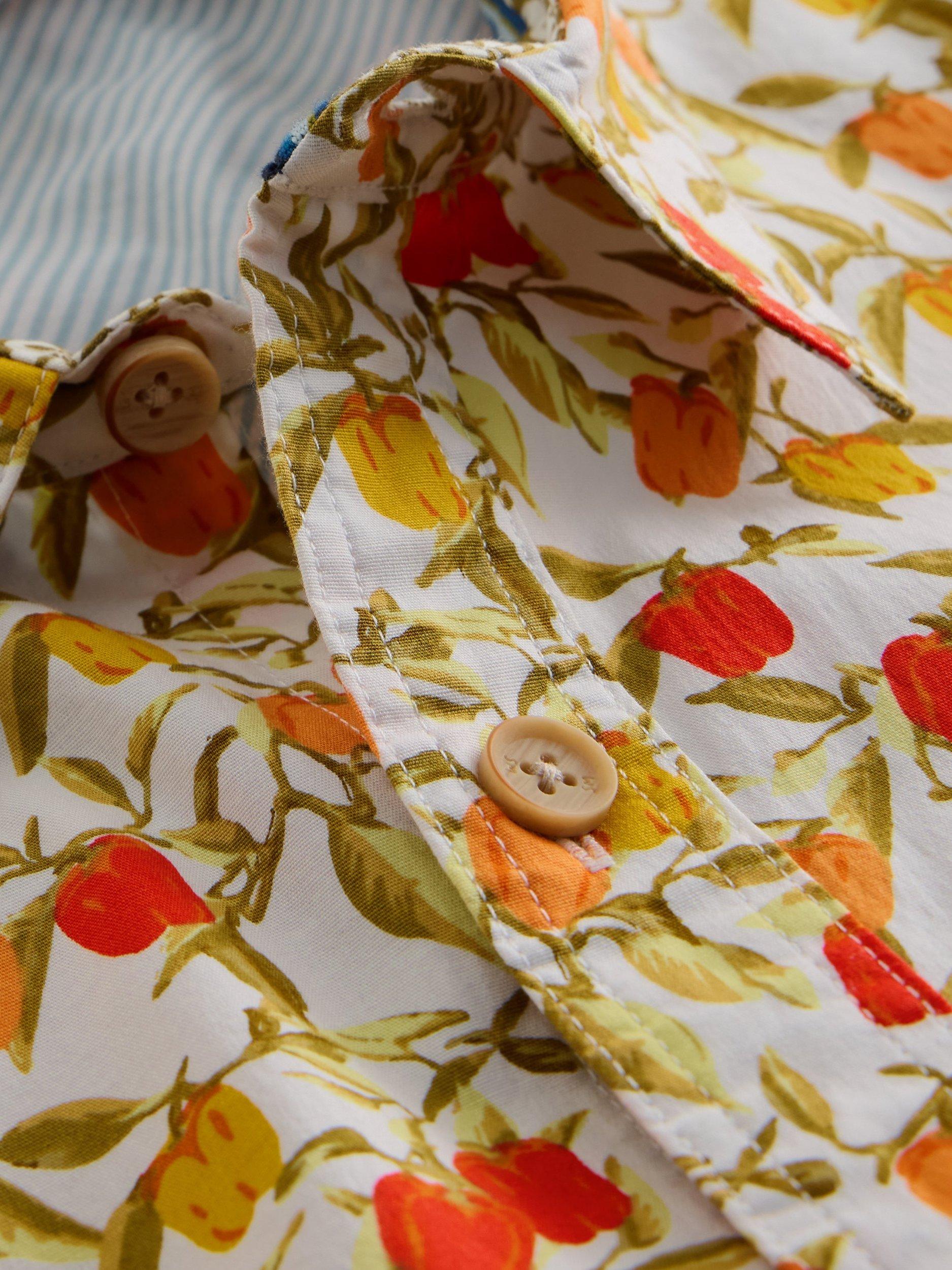 Product image 6 of 6, which shows White Stuff Salcombe Cotton Blend Regular Fit Floral Print Shirt, White/Multi, S