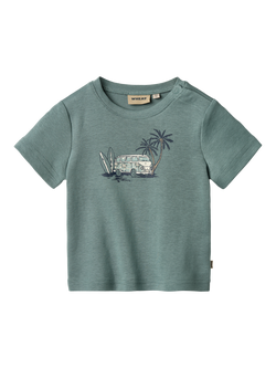 WHEAT Baby Valdemar Crew Neck T-Shirt, Stormy Sea, Stormy Sea