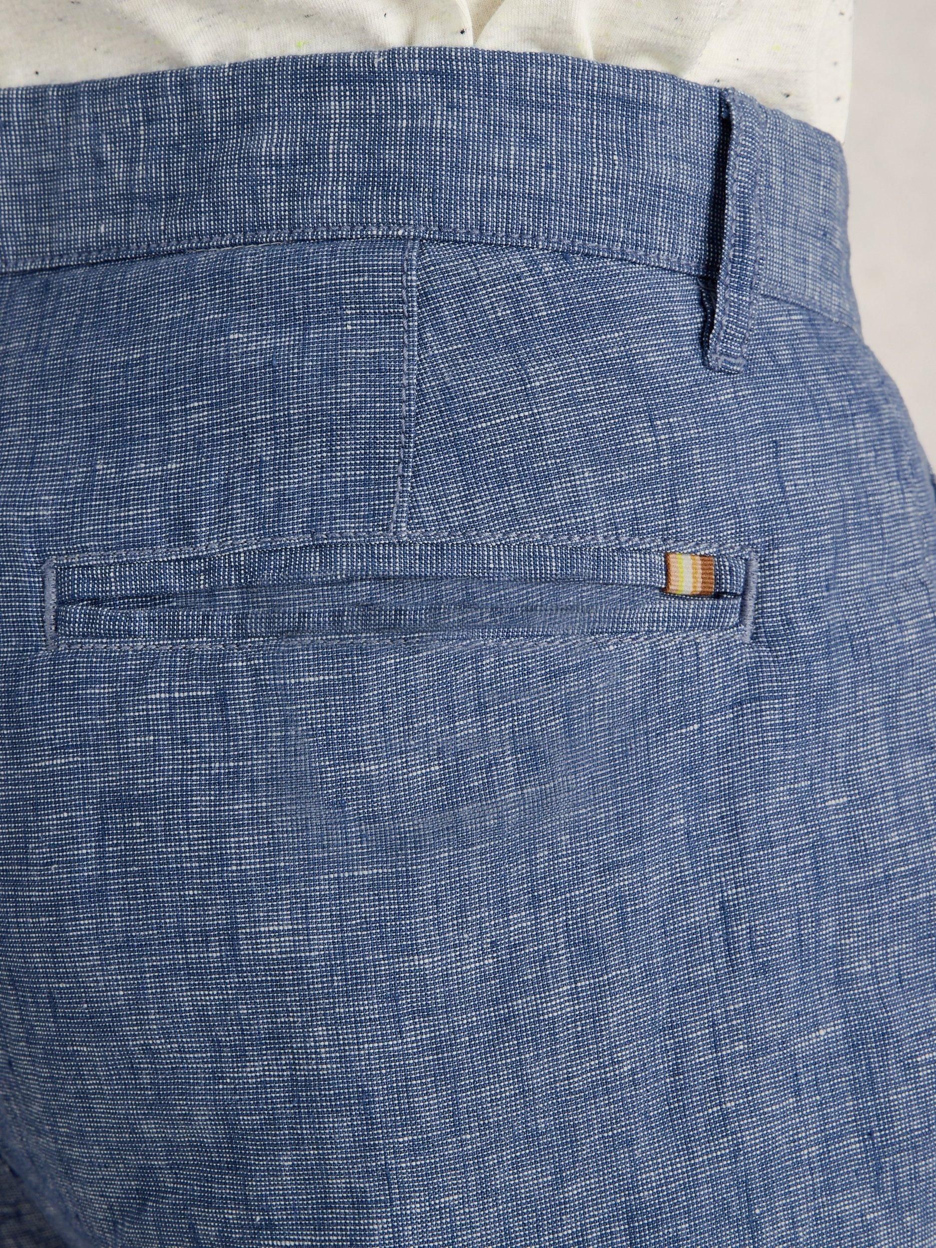 Product image 3 of 6, which shows White Stuff Linen Shorts, Mid Blue, 32R