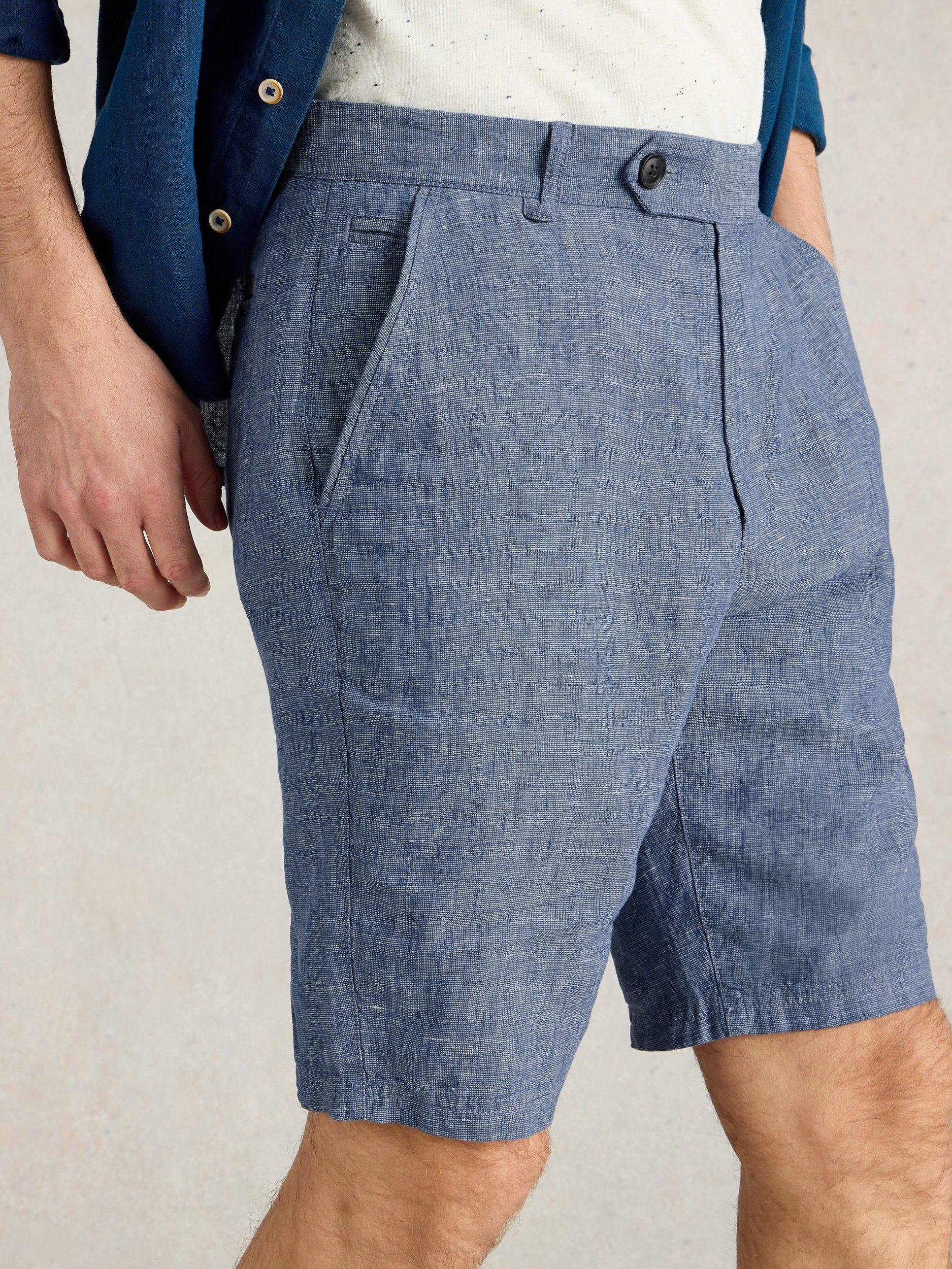 Product image 4 of 6, which shows White Stuff Linen Shorts, Mid Blue, 32R