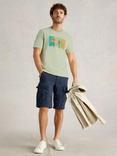 White Stuff Abersoch Cotton Regular Fit Short Sleeve Graphic T-Shirt, Green/Multi