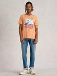 White Stuff Abersoch Cotton Regular Fit Short Sleeve Graphic T-Shirt, Pink/Multi