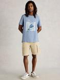 White Stuff Cotton Blend Regular Fit Short Sleeve Toucan Graphic T-Shirt, Blue/Multi