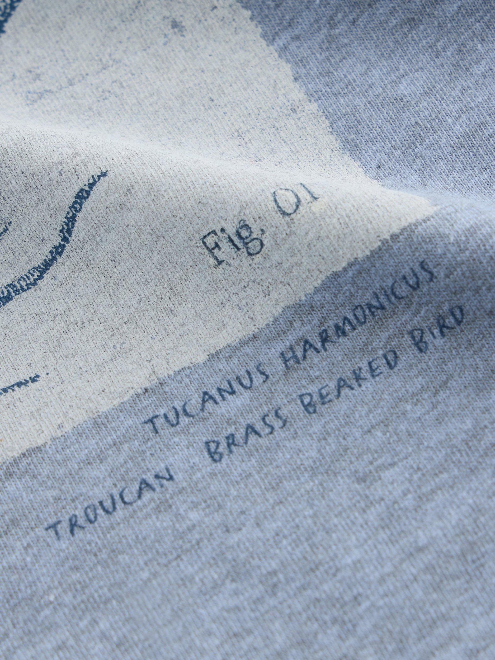Product image 6 of 6, which shows White Stuff Cotton Blend Regular Fit Short Sleeve Toucan Graphic T-Shirt, Blue/Multi, XL
