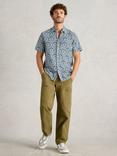 White Stuff Finsbury Cotton Regular Fit Tile Effect Shirt, Blue/Multi