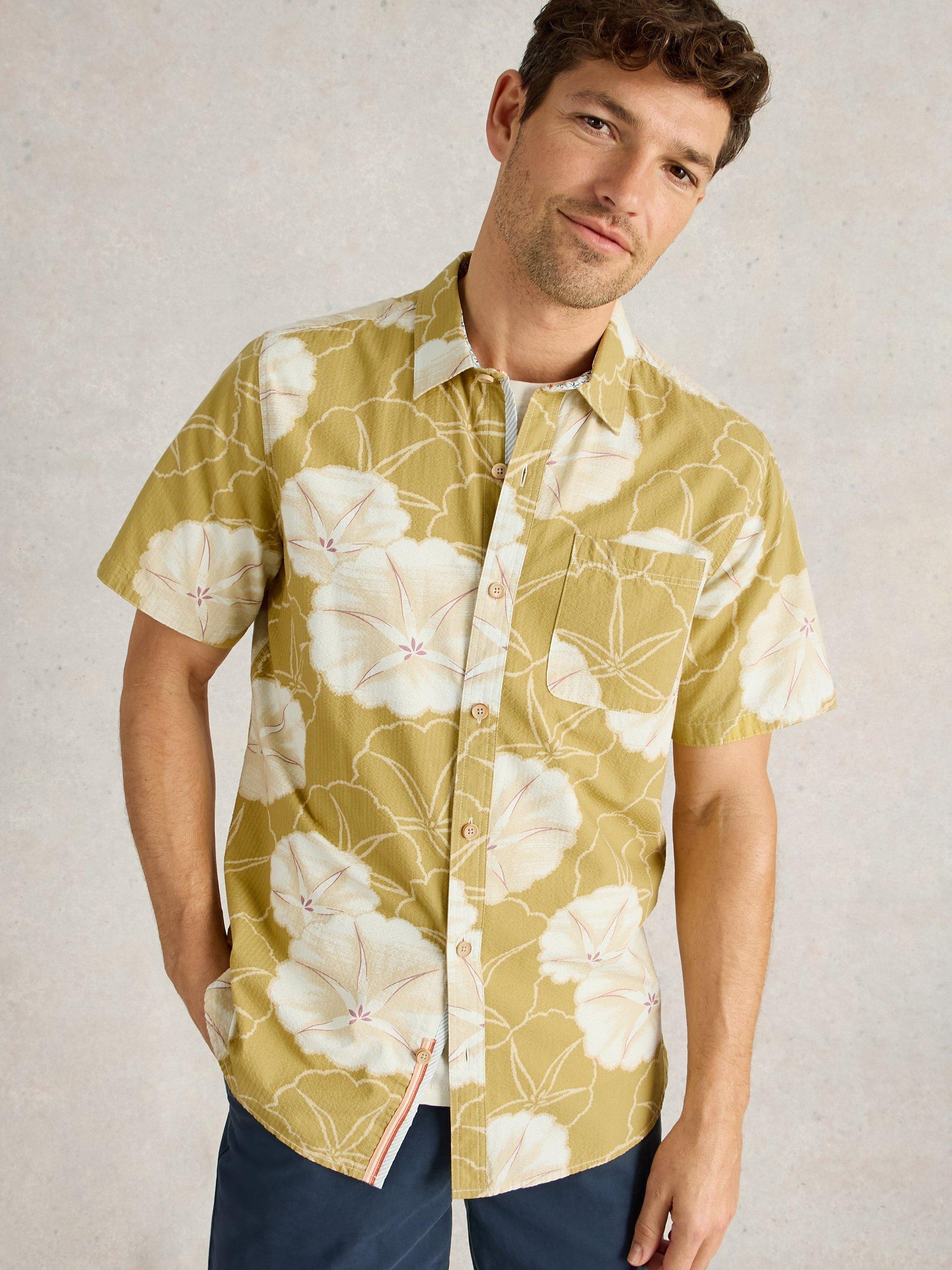 Product image 4 of 6, which shows White Stuff Finsbury Cotton Regular Fit Floral Print Shirt, Green/Multi, XS