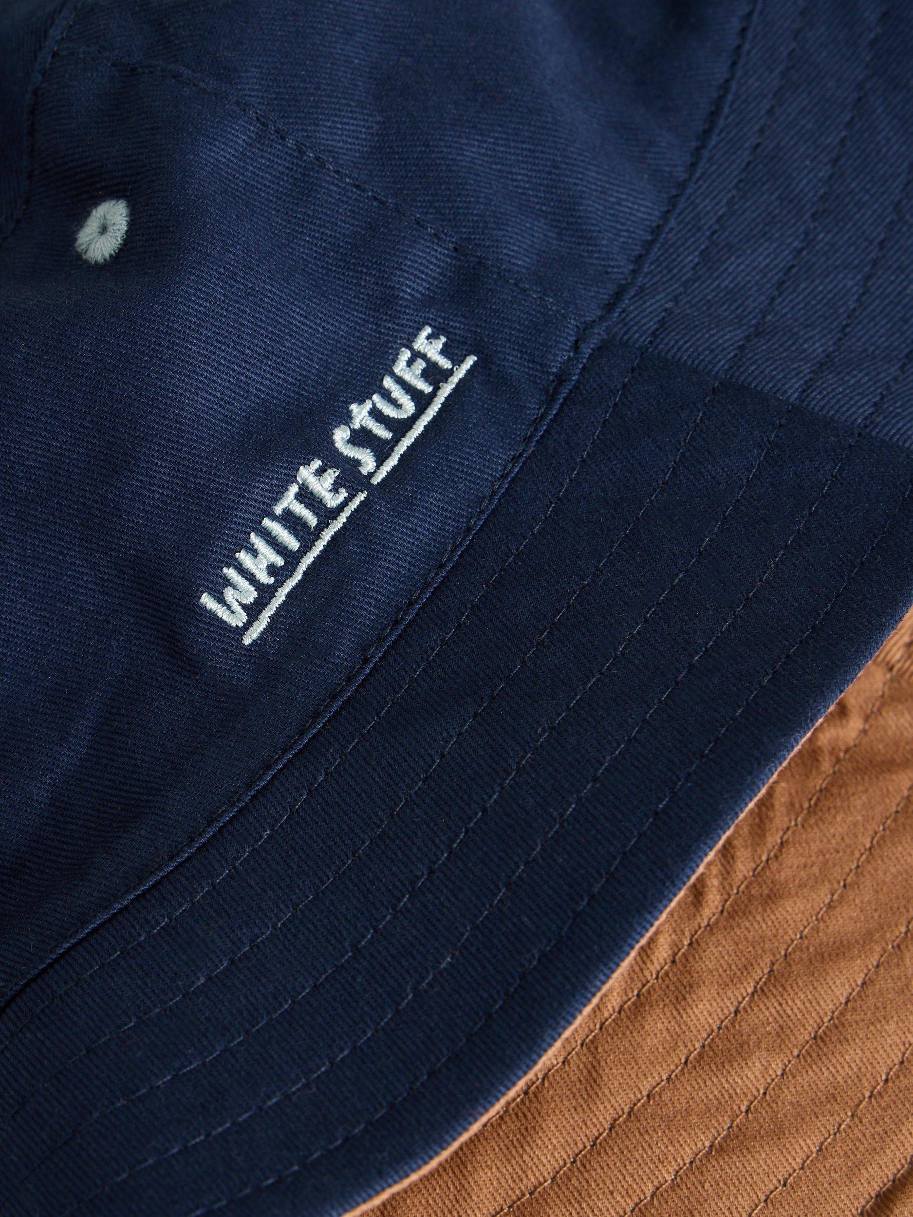 Product image 3 of 3, which shows White Stuff Reversible Bucket Hat, Navy/Multi, One Size