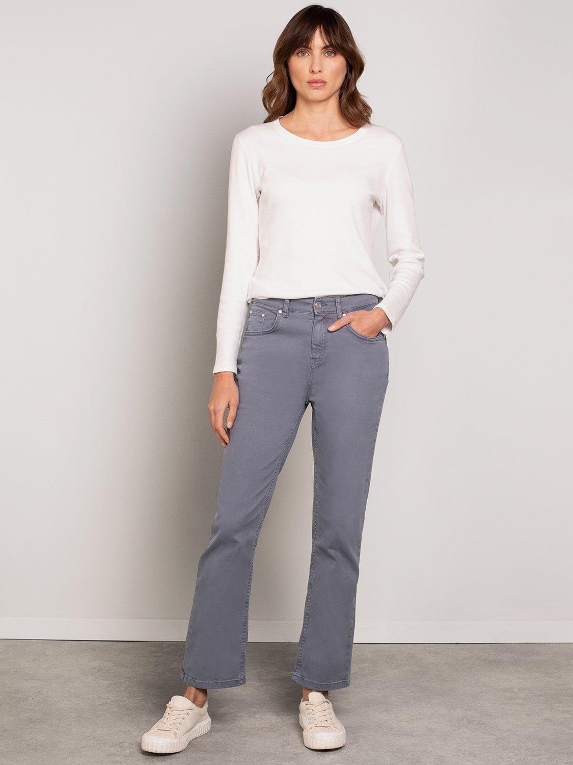 Product image 1 of 5, which shows Celtic & Co. Denim Mid Rise Jeans, Lunar Grey, XS
