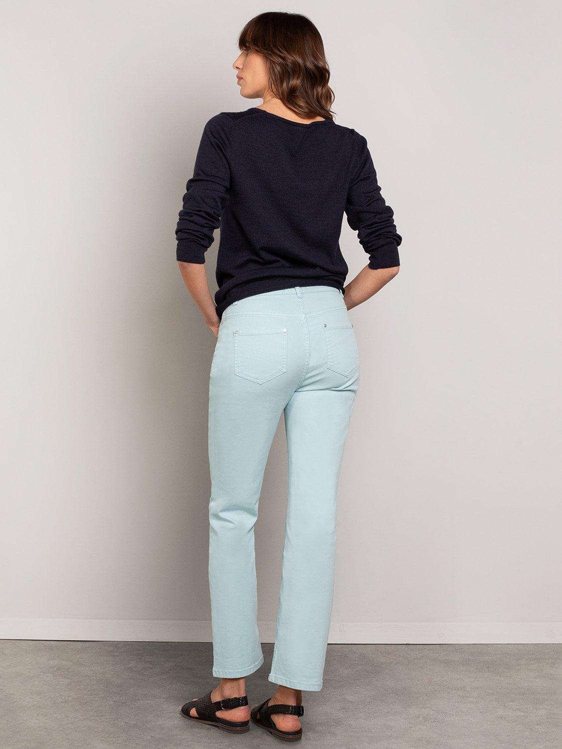 Product image 2 of 4, which shows Celtic & Co. Cotton Blend Denim Jeans, Duck Egg, XS