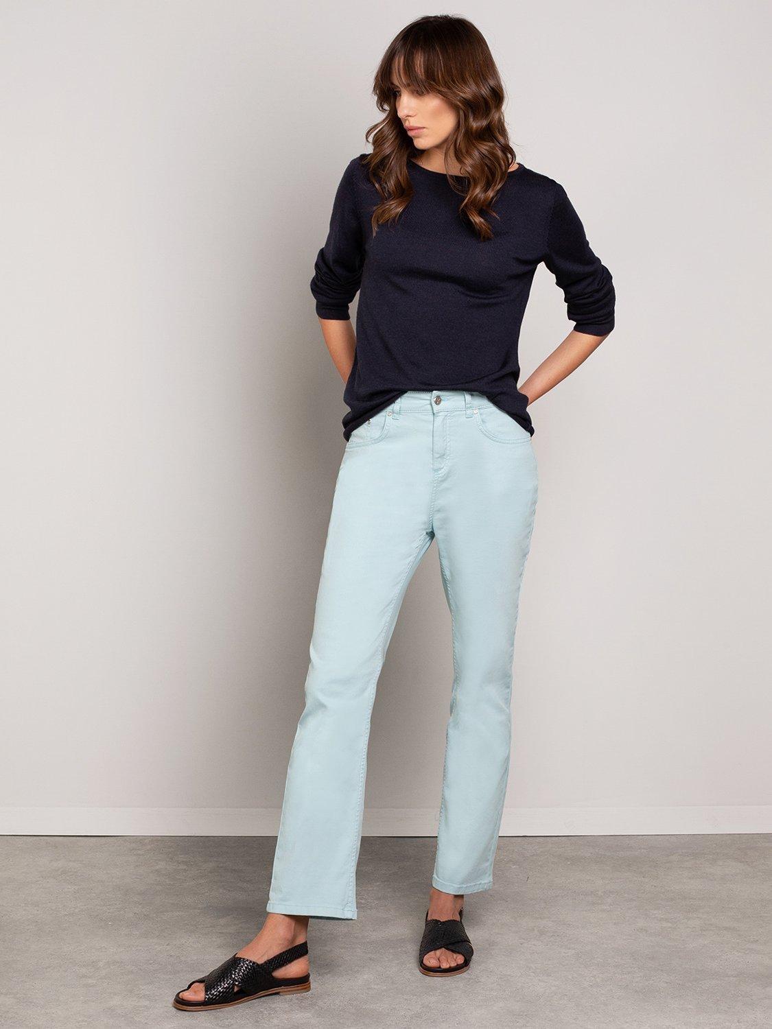Product image 3 of 4, which shows Celtic & Co. Cotton Blend Denim Jeans, Duck Egg, XS