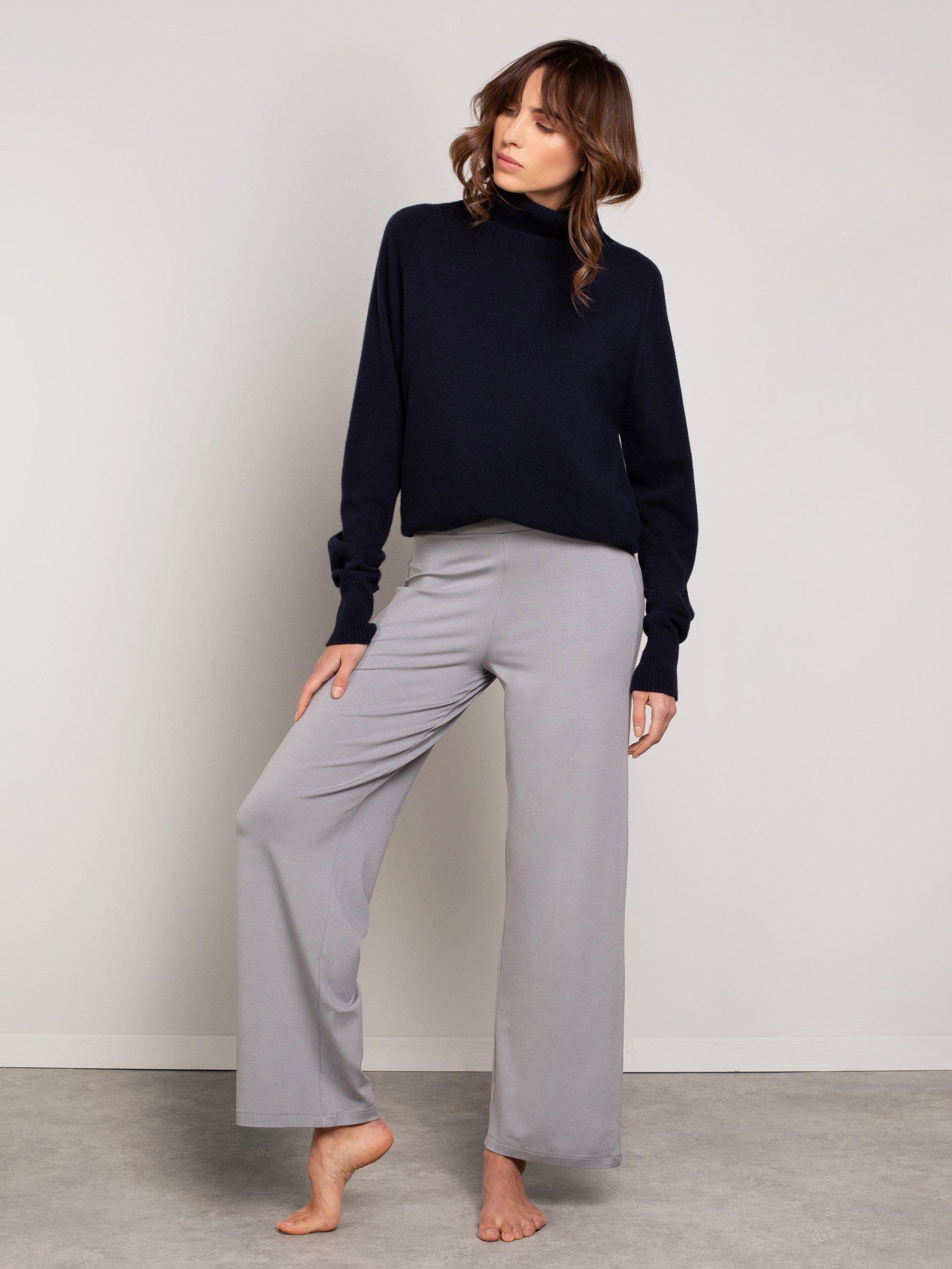 Product image 2 of 3, which shows Celtic & Co. Lauren Jersey Trousers, Mercury, XS
