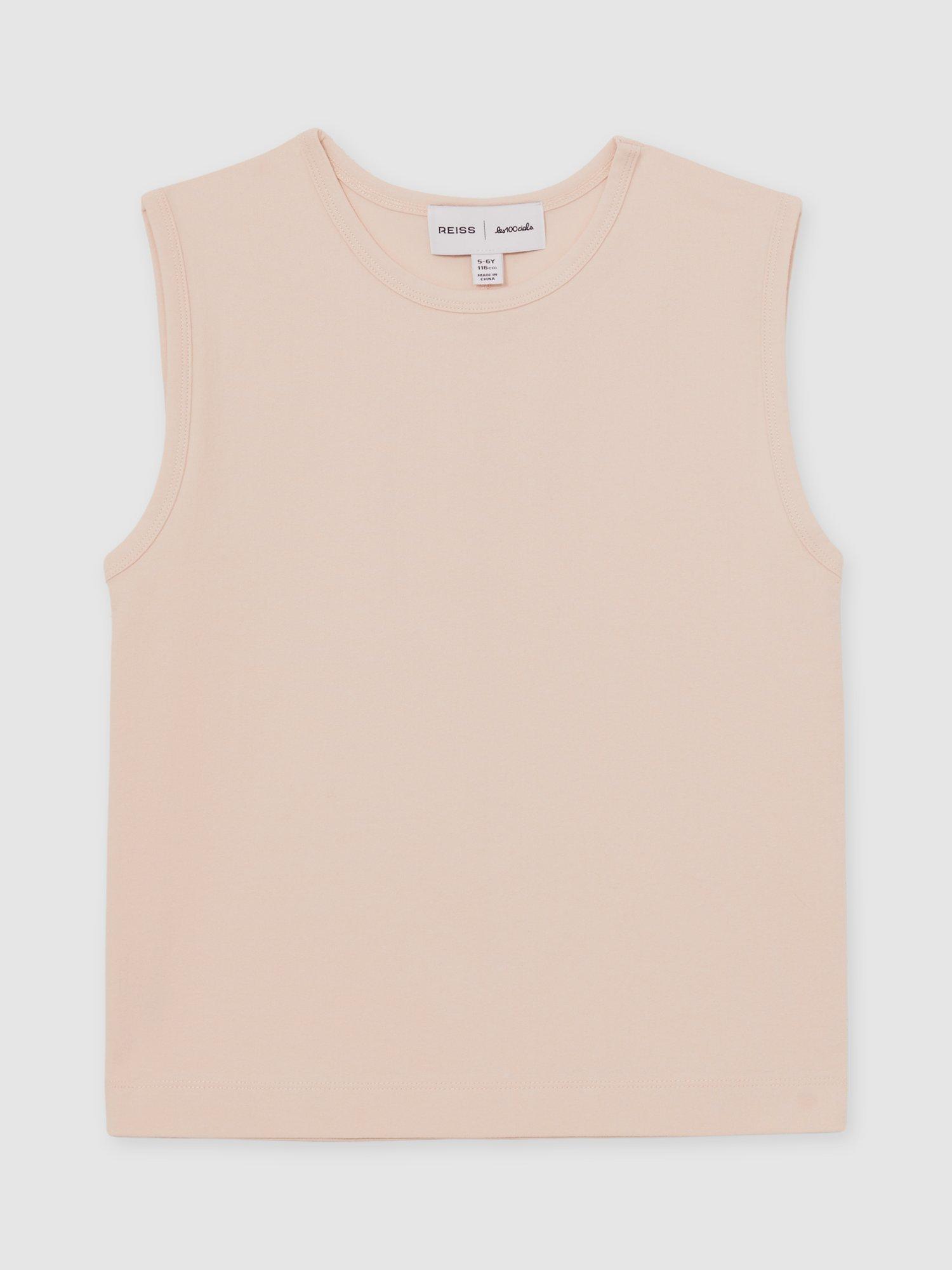 Product image 5 of 5, which shows Reiss Les 100 Ciels Kids' Dylan Sleeveless T-Shirt, Peach, 4-5 years