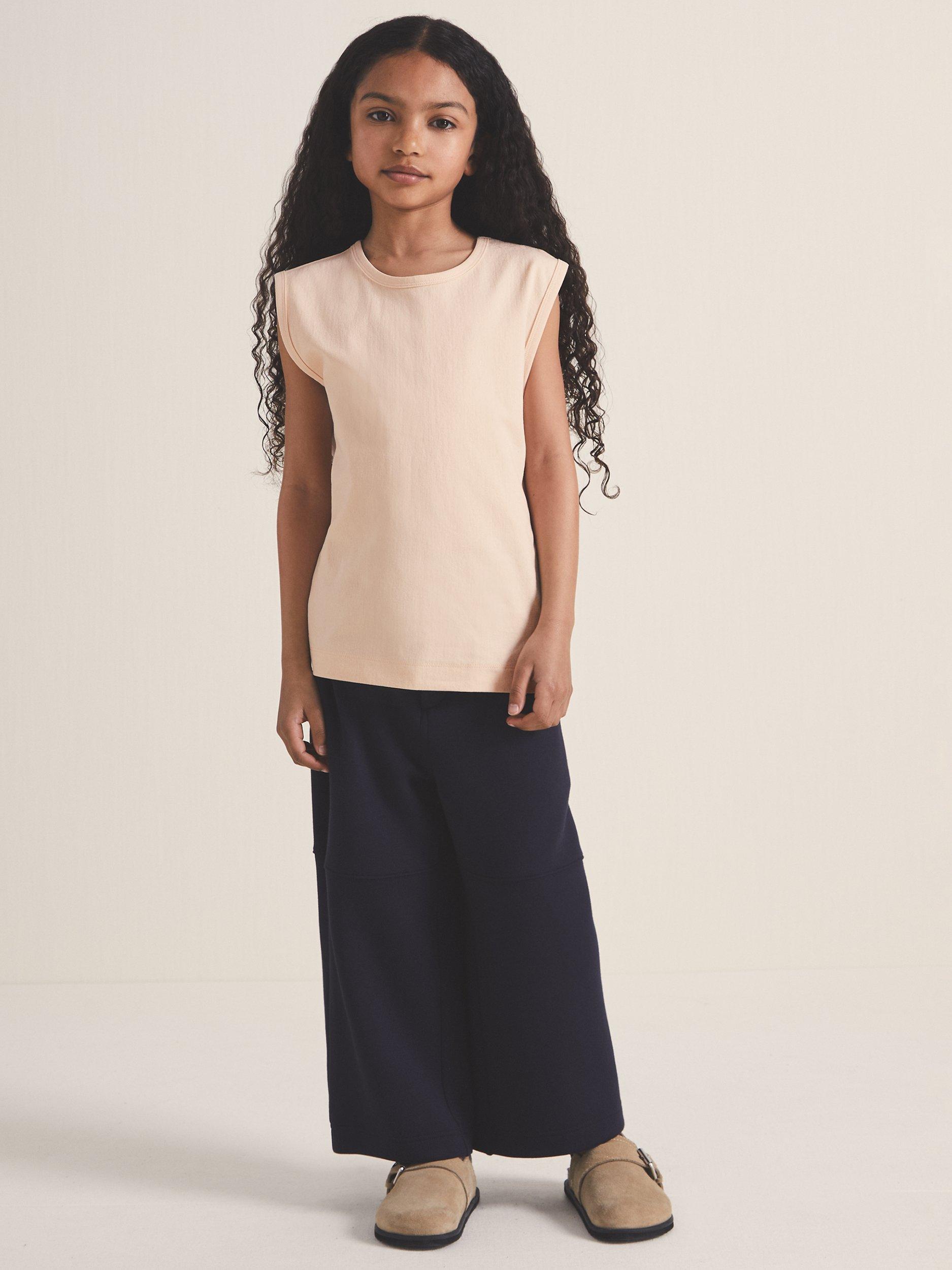 Product image 3 of 5, which shows Reiss Les 100 Ciels Kids' Dylan Sleeveless T-Shirt, Peach, 4-5 years